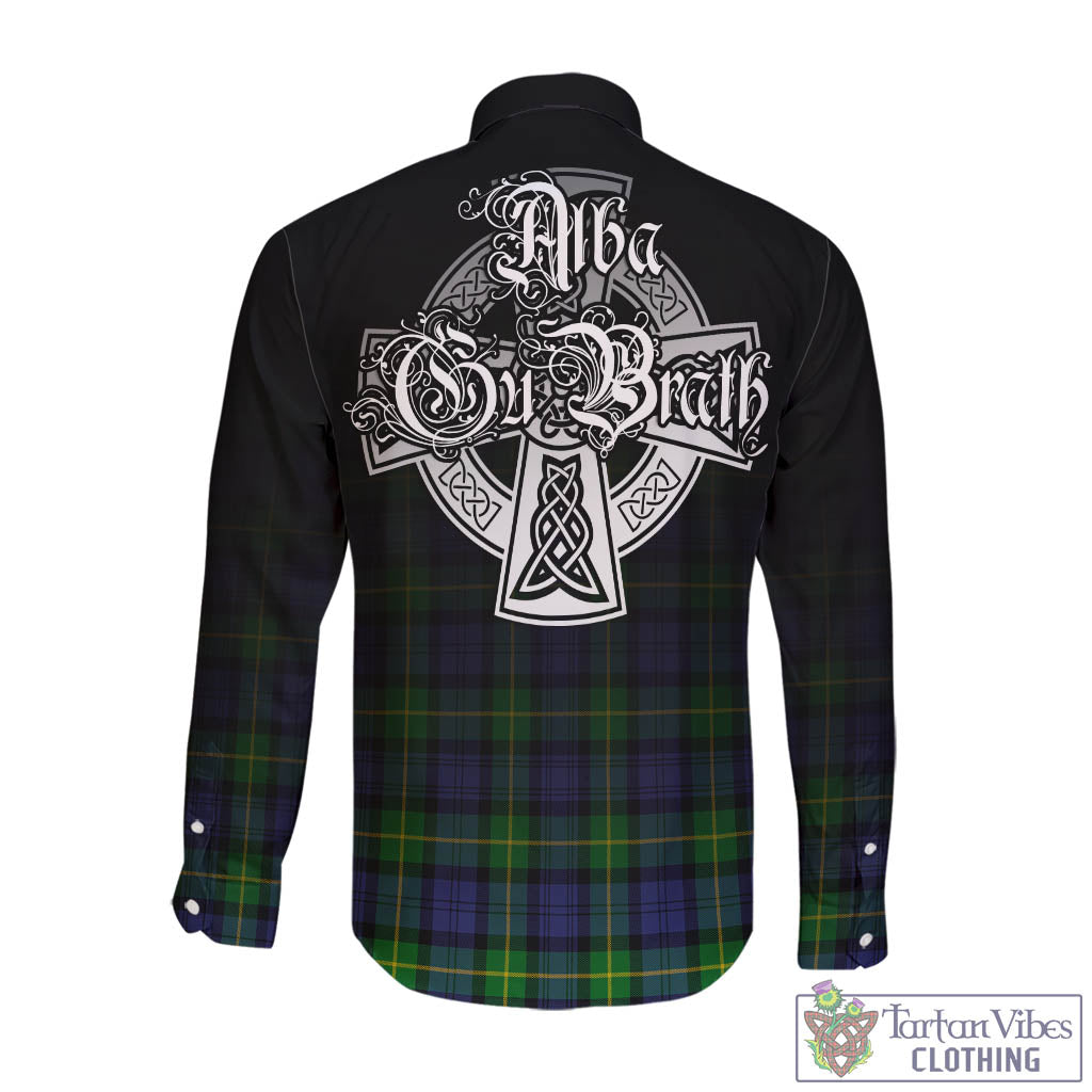 Meldrum Tartan Long Sleeve Button Up Featuring Alba Gu Brath Family Crest Celtic Inspired - Tartan Vibes Clothing