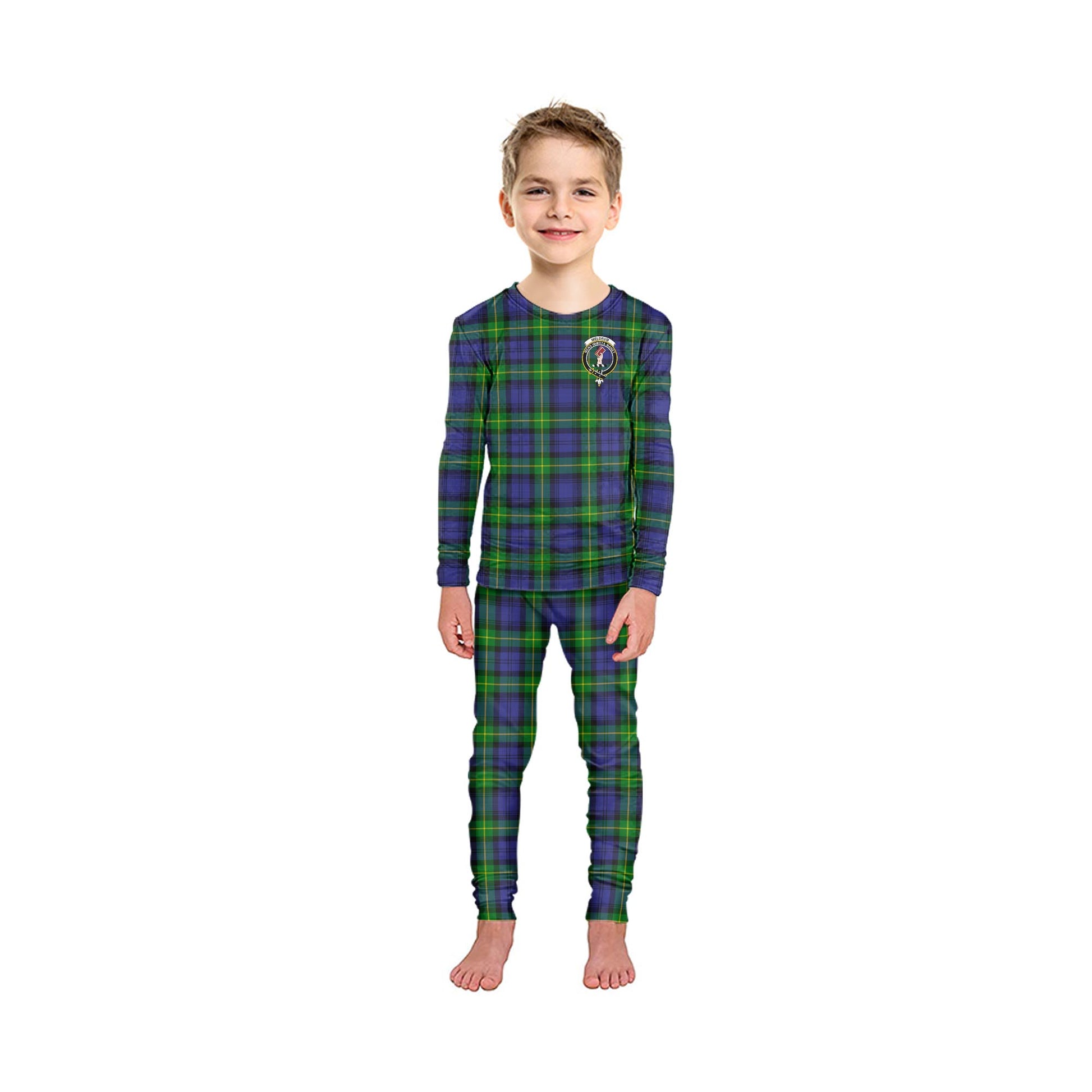 Meldrum Tartan Pajamas Family Set with Family Crest - Tartan Vibes Clothing