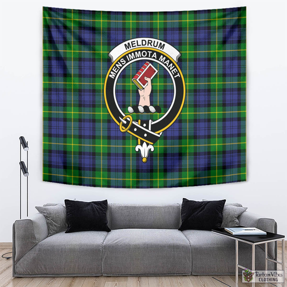 Meldrum Tartan Tapestry Wall Hanging and Home Decor for Room with Family Crest - Tartan Vibes Clothing