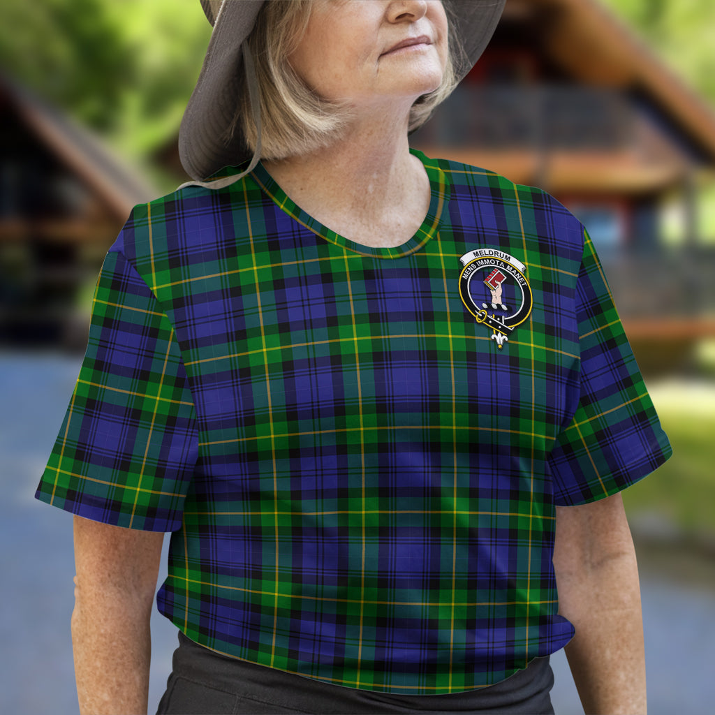 Meldrum Tartan T-Shirt with Family Crest - Tartan Vibes Clothing