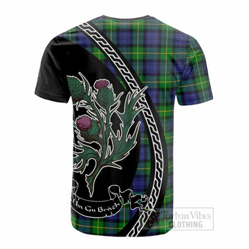 Meldrum Family Crest Tartan Cotton T-shirt Alba Thistle Inspired - Tartan Vibes Clothing