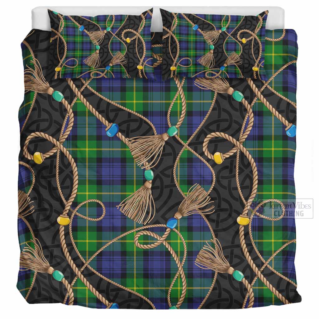 Meldrum Scottish Tartan Twisted Ropes Stylized Bedding Set UK Bedding Set UK Super King 104*94 inch - Tartan Vibes Clothing