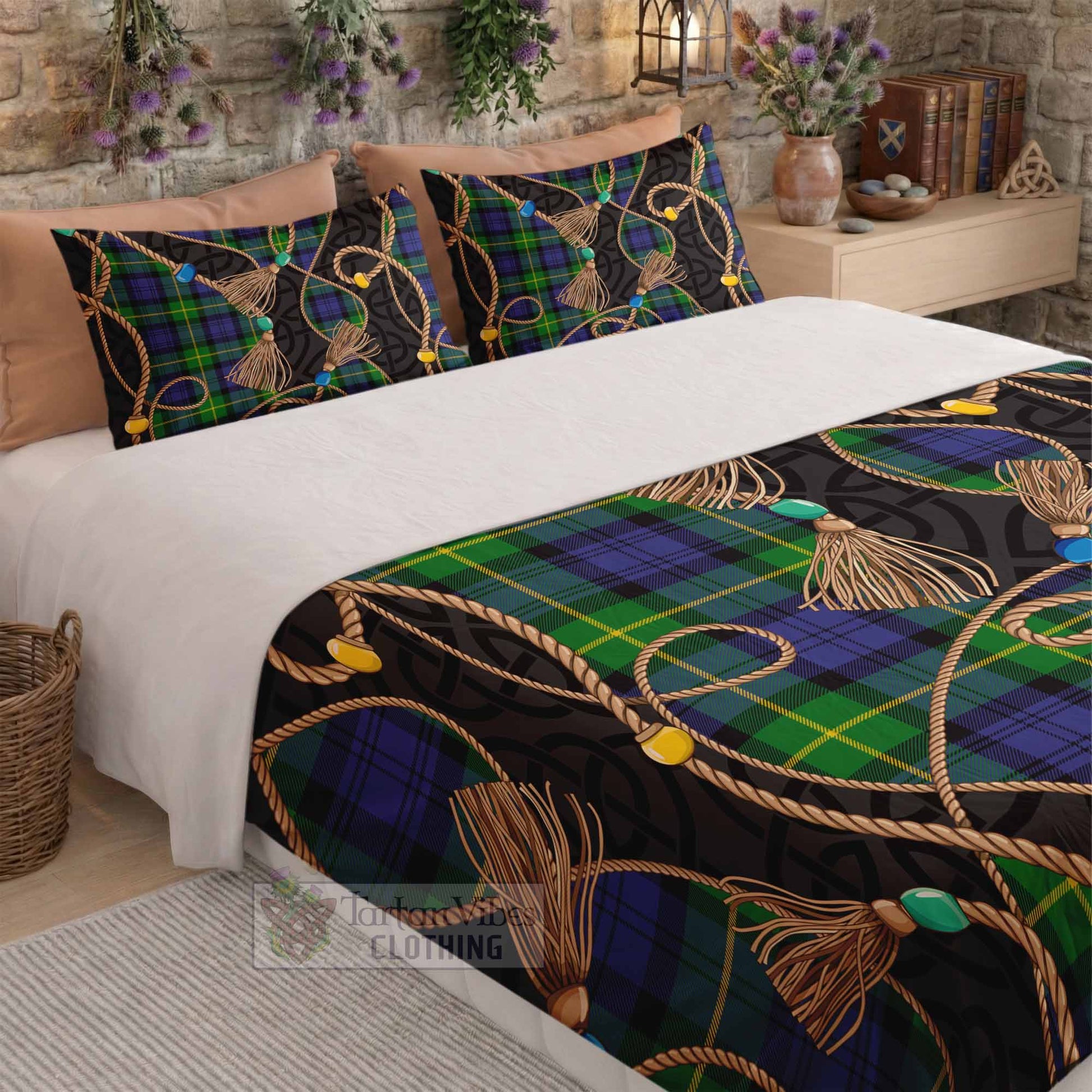 Meldrum Scottish Tartan Twisted Ropes Stylized Bedding Set - Tartan Vibes Clothing