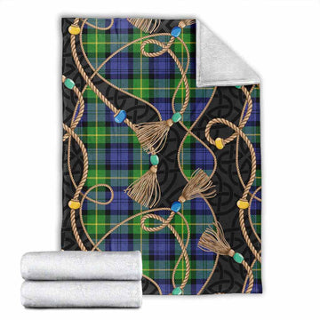 Meldrum Scottish Tartan Twisted Ropes Stylized Blanket X-Large 59 x 79 inches 150 x 200 cm - Tartan Vibes Clothing