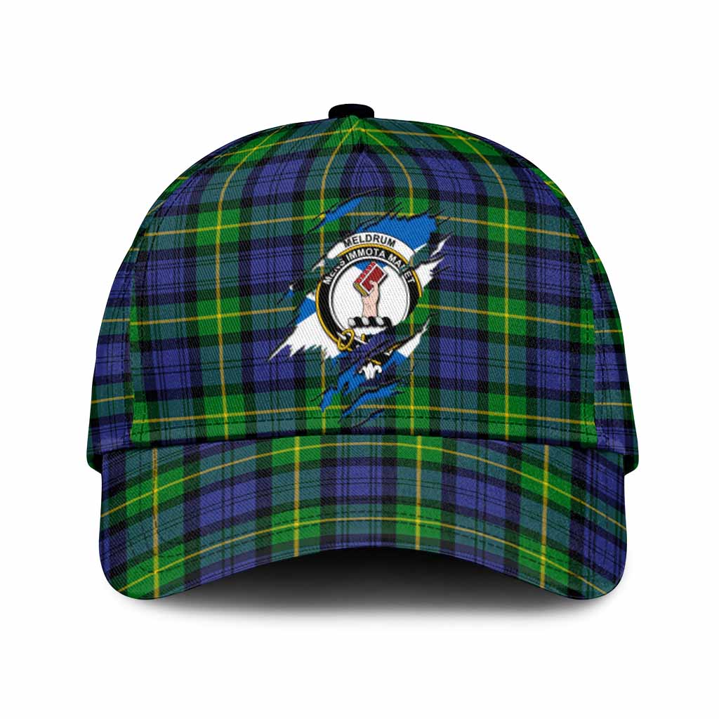 Meldrum Tartan Classic Cap with Family Crest In Me Style