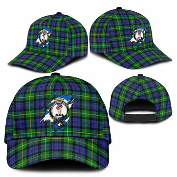 Meldrum Tartan Classic Cap with Family Crest In Me Style