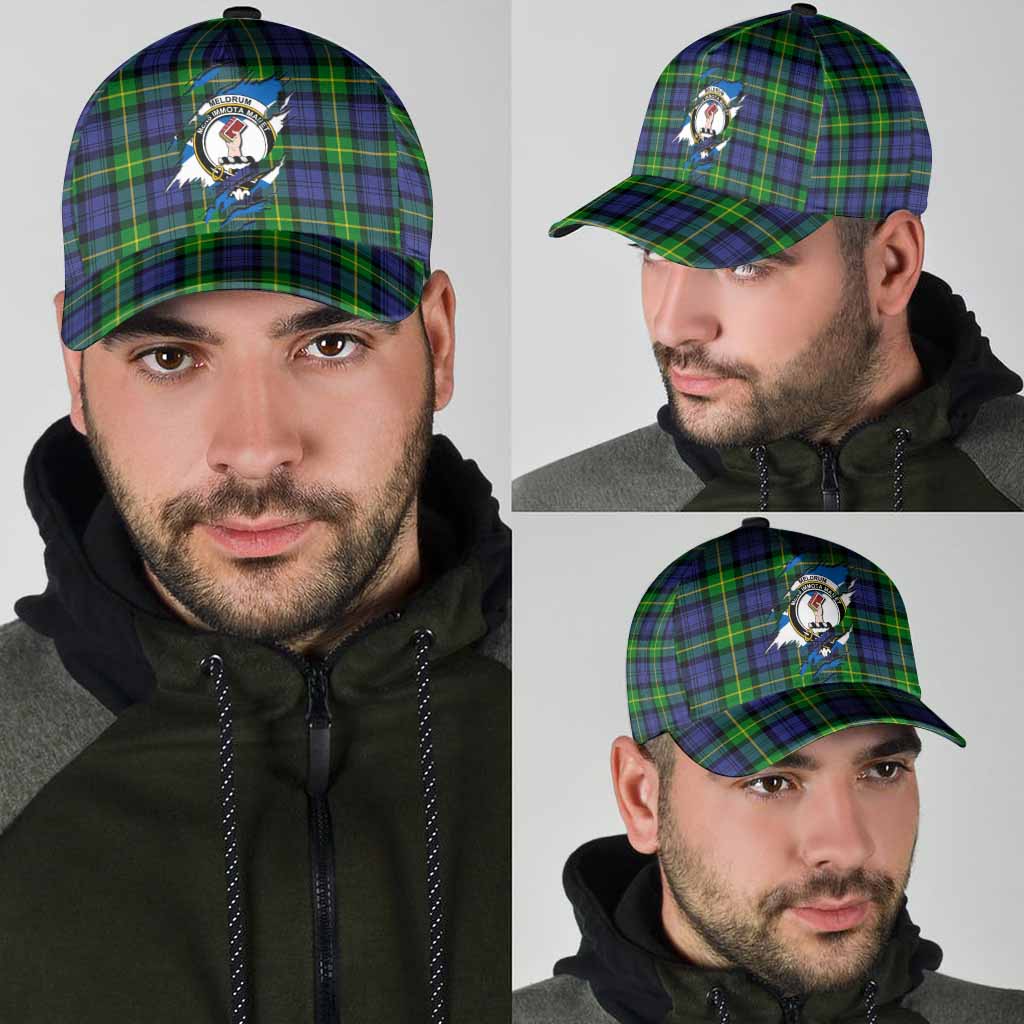 Meldrum Tartan Classic Cap with Family Crest In Me Style