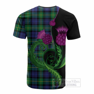 Meldrum Tartan Cotton T-shirt Traditional Scottish Thistle