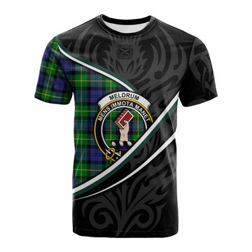 Meldrum Tartan Family Crest Cotton T-shirt Celtic Scottish Thistle Floral - Tartan Vibes Clothing