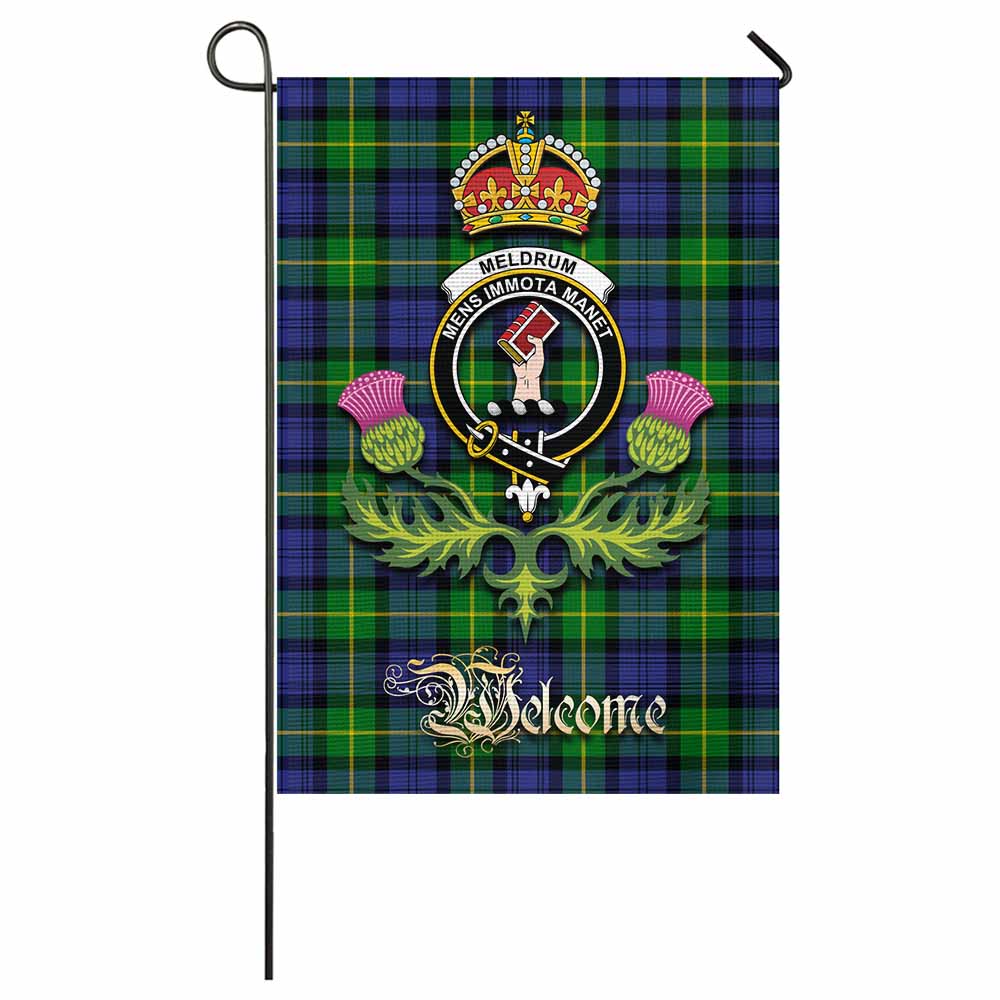 Meldrum Tartan Family Crest Garden Flag Royal Thistle Welcome Style - Tartan Vibes Clothing