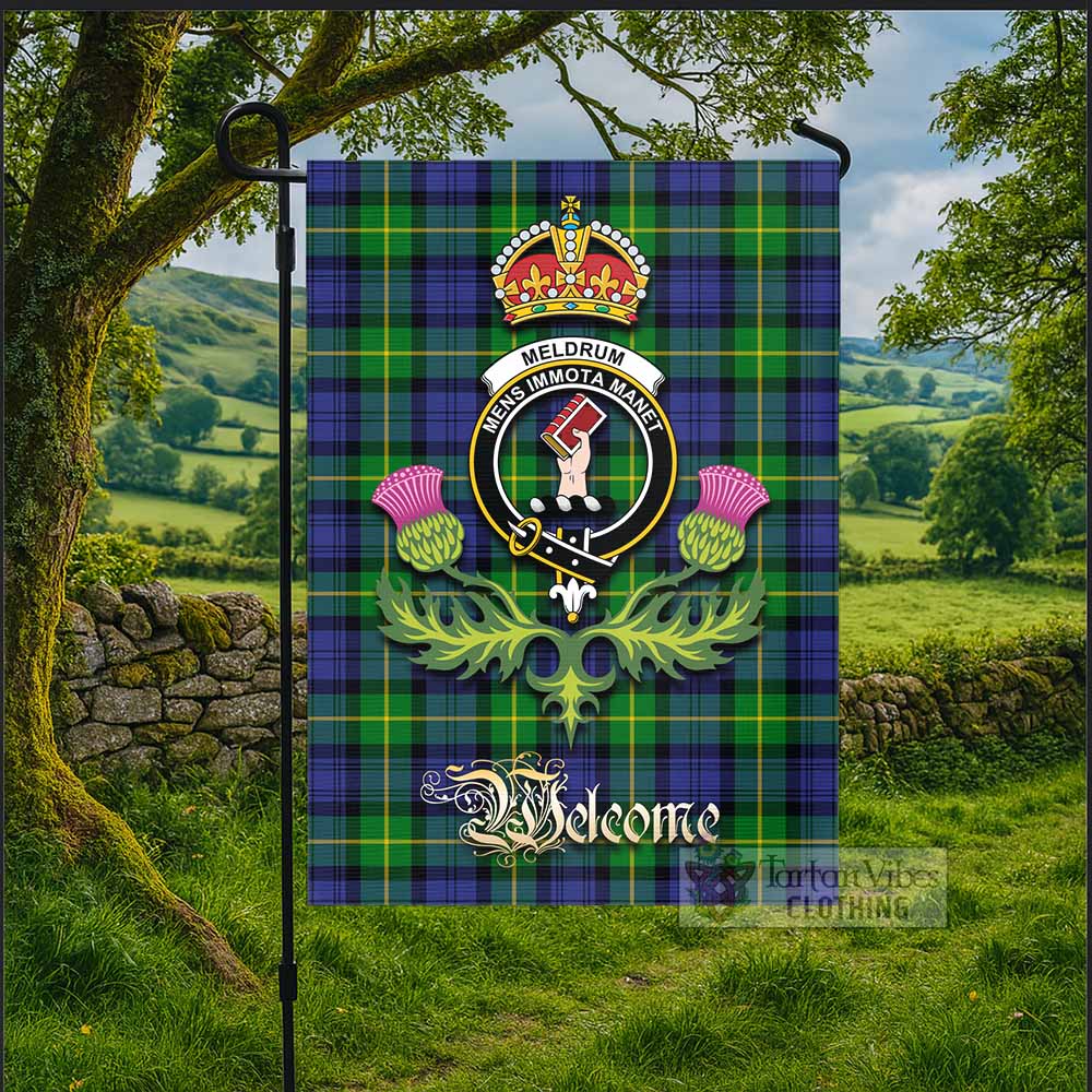 Meldrum Tartan Family Crest Garden Flag Royal Thistle Welcome Style - Tartan Vibes Clothing
