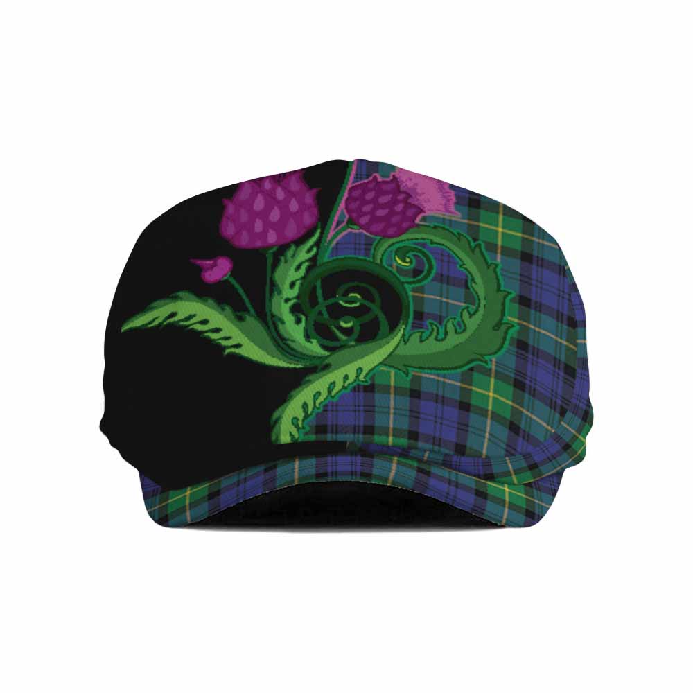 Meldrum Tartan Flat Cap, Jeff Cap Traditional Scottish Thistle