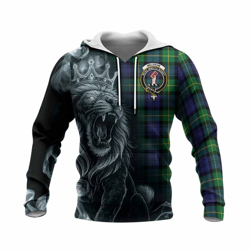 Meldrum Tartan Knitted Hoodie Roaring Lion Heritage