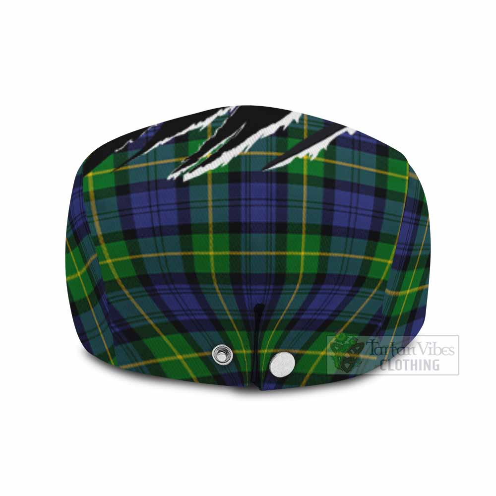 Meldrum Tartan Loch Ness Monster Flat Cap, Jeff Cap Celtic Knot Nessie Art