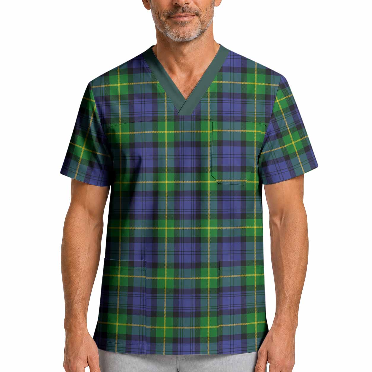 Meldrum Tartan Scrub Top XL - Tartan Vibes Clothing