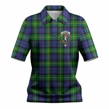 Meldrum Tartan Women’s Polo Sweater Top with Family Crest