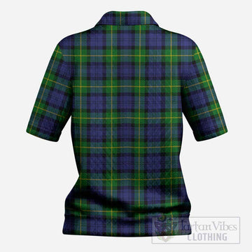 Meldrum Tartan Women’s Polo Sweater Top with Family Crest