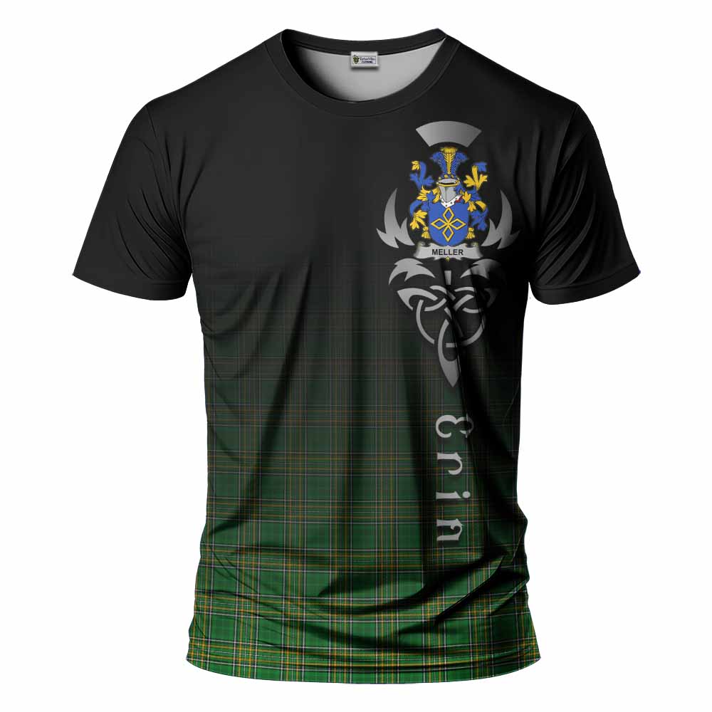 Tartan Vibes Clothing Meller Irish Clan T-Shirt with Coat of Arms Erin Go Bragh Celtic Inspired