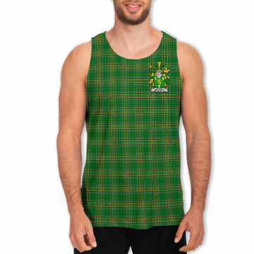 Tartan Vibes Clothing Melody Irish Clan Tartan Men's Tank Top with Coat of Arms