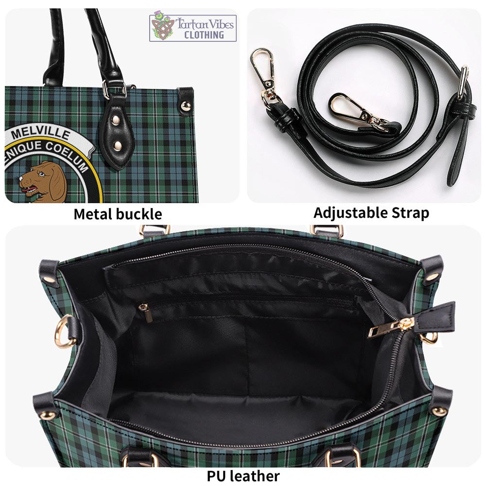 Melville Tartan Luxury Leather Handbags with Family Crest - Tartan Vibes Clothing
