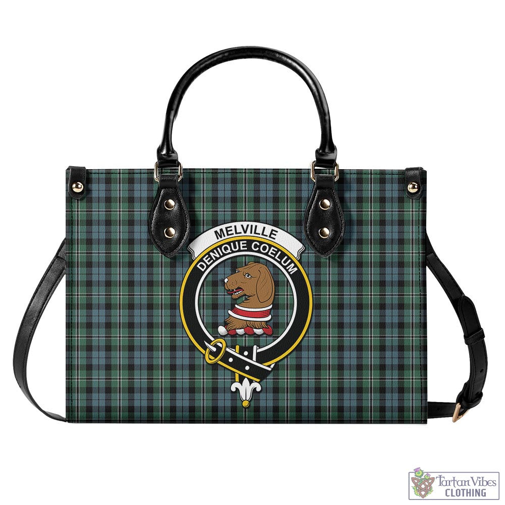 Melville Tartan Luxury Leather Handbags with Family Crest - Tartan Vibes Clothing