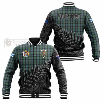 Melville Crest Tartan Baseball Jacket with New Zealand Silver Fern Half Style Unisex - Tartan Vibes Clothing
