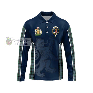 Melville Tartan Long Sleeve Polo Shirt with Family Crest and Lion Rampant Vibes Sport Style Unisex - Tartan Vibes Clothing