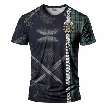 Melville Tartan T-Shirt with Family Crest Cross Sword Thistle Celtic Vibes Kid's Shirt - Tartan Vibes Clothing