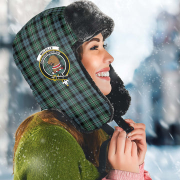 Melville Tartan Winter Trapper Hat with Family Crest Winter Trapper Hat Universal Fit Circumference 22.8in (58cm) - Tartan Vibes Clothing