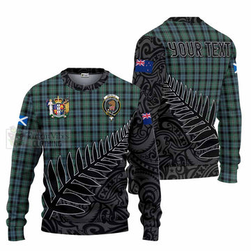 Melville Crest Tartan Knitted Sweater with New Zealand Silver Fern Half Style Unisex - Tartan Vibes Clothing