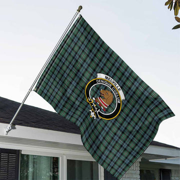 Tartan Vibes Clothing Melville Tartan House Flag with Family Crest