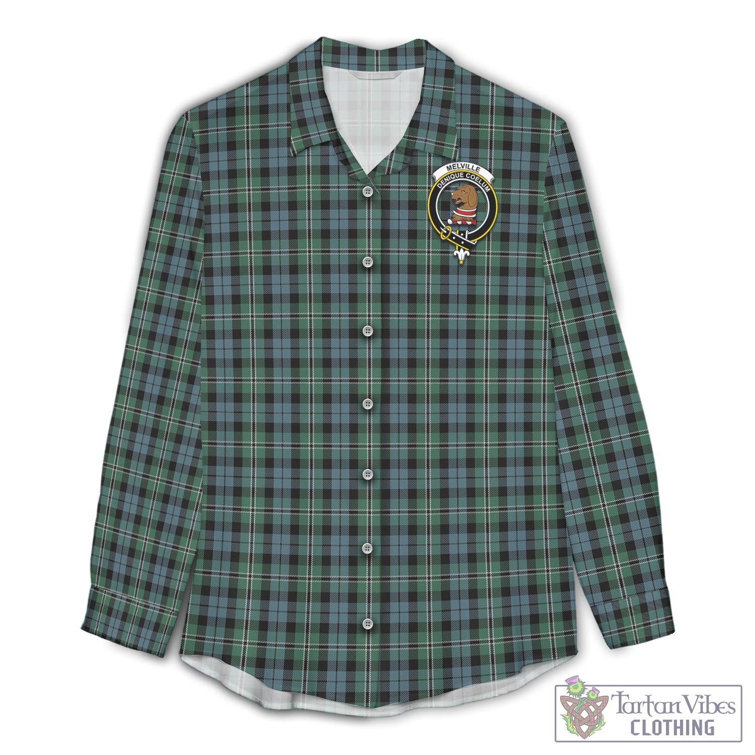 Melville Tartan Women's Casual Shirt with Family Crest Female - Tartan Vibes Clothing