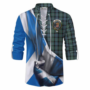 Melville Tartan Ghillie Kilt Shirt with Family Crest Scotland Patriotic Style Men - Tartan Vibes Clothing