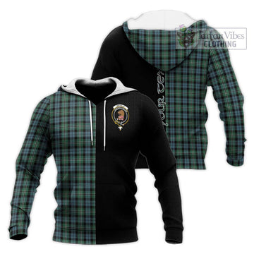 Melville Tartan Knitted Hoodie with Family Crest and Half Of Me Style Unisex Knitted Pullover Hoodie - Tartan Vibes Clothing