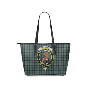 Melville Tartan Leather Tote Bag with Family Crest
