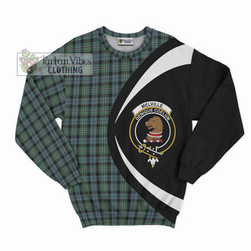 Melville Tartan Sweatshirt with Family Crest Circle Style Unisex - Tartan Vibes Clothing