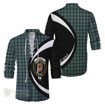 Melville Tartan Ghillie Kilt Shirt with Family Crest Circle Style Men - Tartan Vibes Clothing