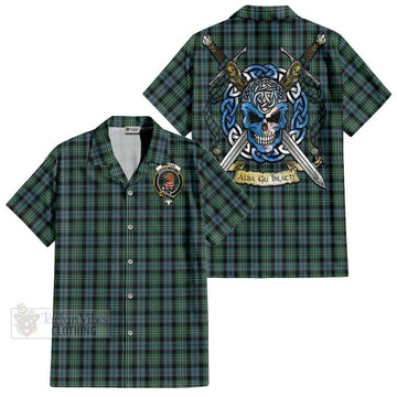 Melville Tartan Hawaiian Shirt with Family Crest Celtic Skull Style Kid - Tartan Vibes Clothing