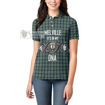 Melville Tartan Women's Polo Shirt with Family Crest DNA In Me Style Women - Tartan Vibes Clothing