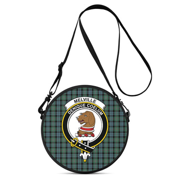 Melville Tartan Round Satchel Bags with Family Crest