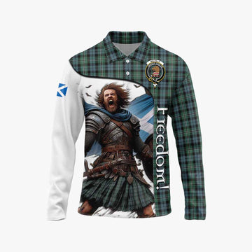 Melville Crest Tartan Long Sleeve Polo Shirt Inspired by the Freedom of Scottish Warrior Unisex - Tartan Vibes Clothing