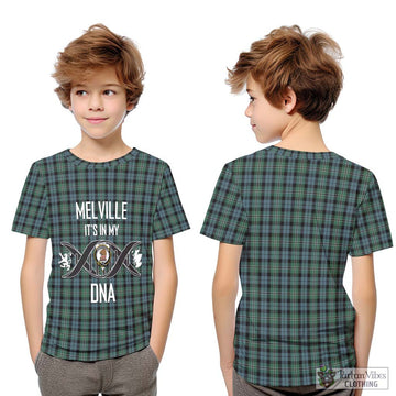 Melville Tartan Kid T-Shirt with Family Crest DNA In Me Style Youth XL Size14 - Tartan Vibes Clothing
