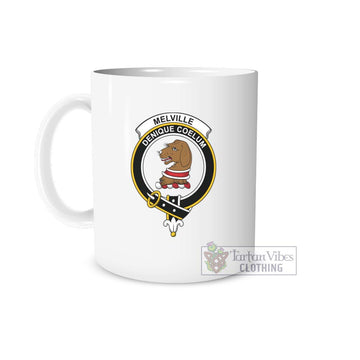 Melville Family Crest Ceramic Mug White - 2D-tartanvibesclothing