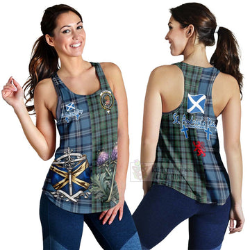 Melville Tartan Women's Racerback Tanks Happy St. Andrew's Day Half Tartan Style 4XL - Tartan Vibes Clothing