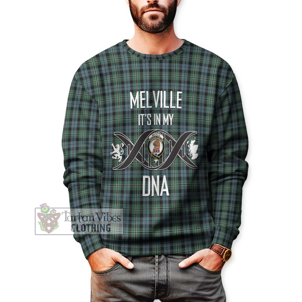 Melville Tartan Sweatshirt with Family Crest DNA In Me Style Unisex - Tartan Vibes Clothing