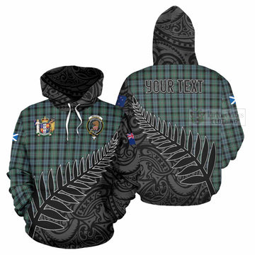 Melville Crest Tartan Hoodie with New Zealand Silver Fern Half Style Zip Hoodie - Tartan Vibes Clothing