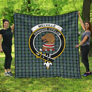 Melville Tartan Quilt with Family Crest