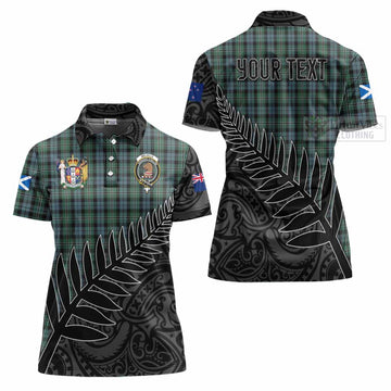 Melville Crest Tartan Women's Polo Shirt with New Zealand Silver Fern Half Style Women - Tartan Vibes Clothing