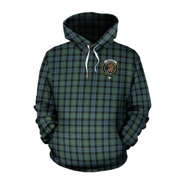 Melville Tartan Cotton Hoodie with Family Crest Celtic Skull Style Pullover Hoodie XS - Tartan Vibes Clothing