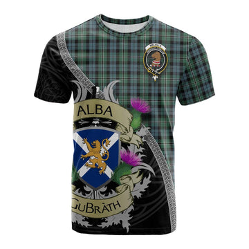 Melville Tartan Family Crest Cotton T-shirt Lion Rampant Royal Thistle Shield Celtic Inspired